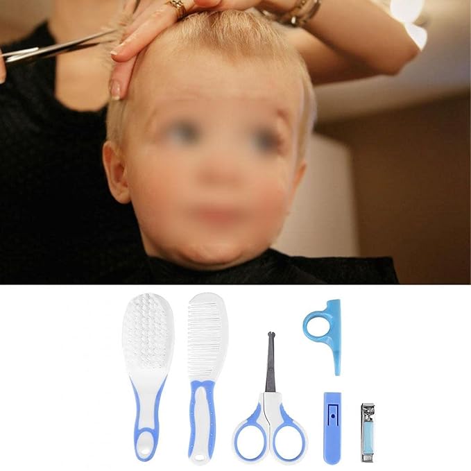 Baby Grooming Kit, Portable Safety Care Set with Hair Brush, Comb, Nail Clipper, Nasal Aspirator for Nursery Newborn Toddlers