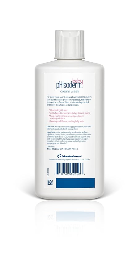 pHisoderm Baby Cream Wash 8 Fluid Ounce, Soothing Lavender Scent - (Pack of 3)