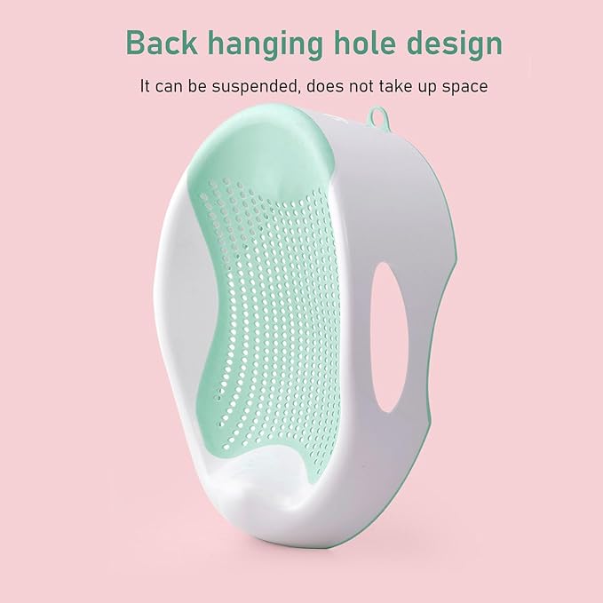 Baby Bath Support, Portable Foldable Slipless Bath Tub Support Lying Bathing Mat, with Slipless Pad Bath Net, for Newborn Infant (Green)