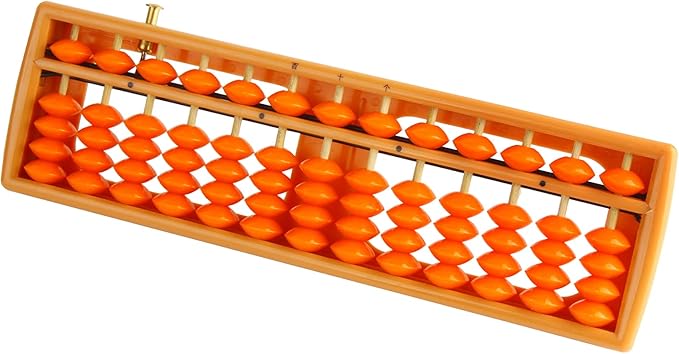 Larcele Bead Arithmetic Counting Abacus with Reset Button,13 Column SP-02 (Yellow 2)