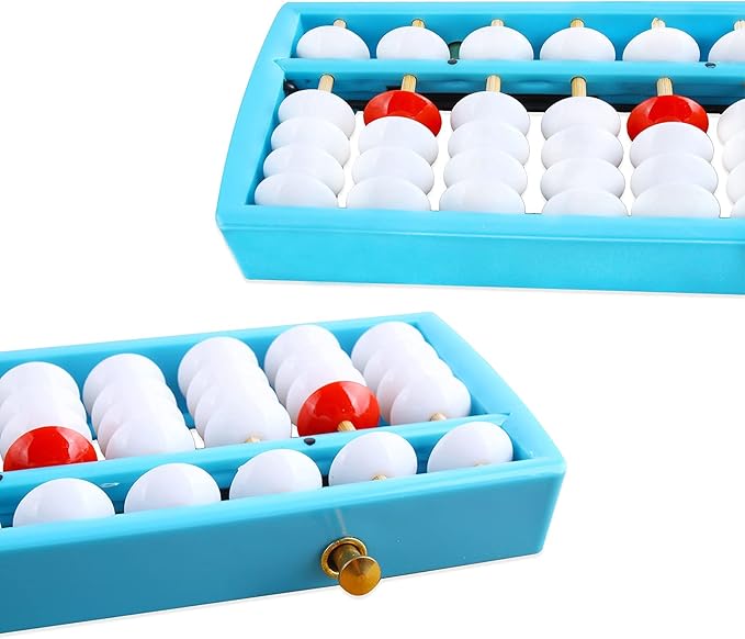 Larcele Bead Arithmetic Counting Abacus with Reset Button,13 Column SP-02 (Blue 1)