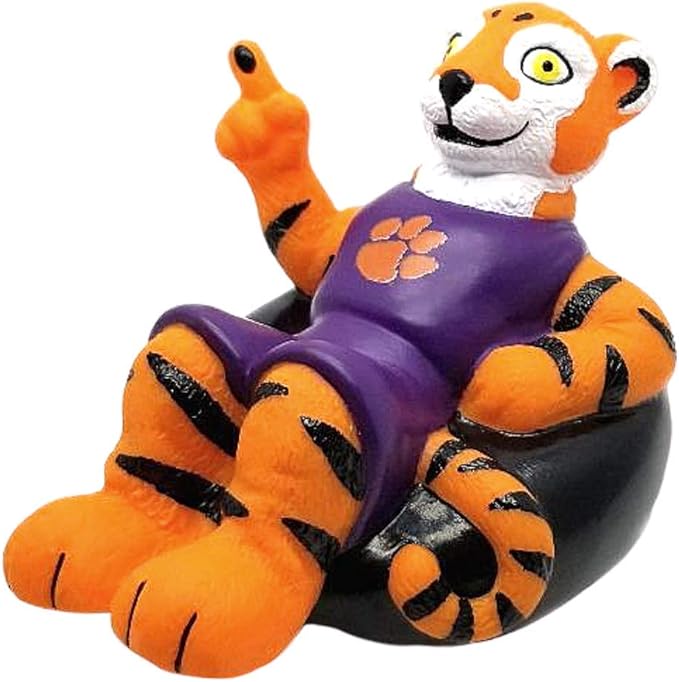 Clemson Tigers (The Tiger) Collegiate Bathtub Toys - Officially Licensed NCAA Team Mascots, Authentic Sports Memorabilia, Novelty Rubber Ducks (Clemson University)