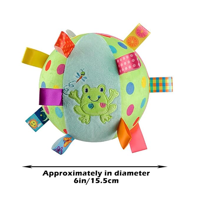 Inchant Baby Balls Soft Plush Rattle Comforter Toy - Kids Infant Early Educational Plush Tag Baby Ball for Ages 6 Months to 1, 2 Year Old boy and Girls
