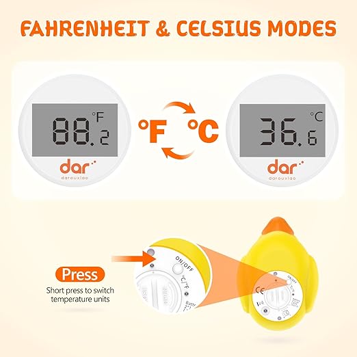 Baby Bath Thermometer, Digital Water Temperature Thermometers with 3 Color Backlit and Temperature Warning, Safety Bath Tube Thermometers Floating Toy for Infant, Toddler