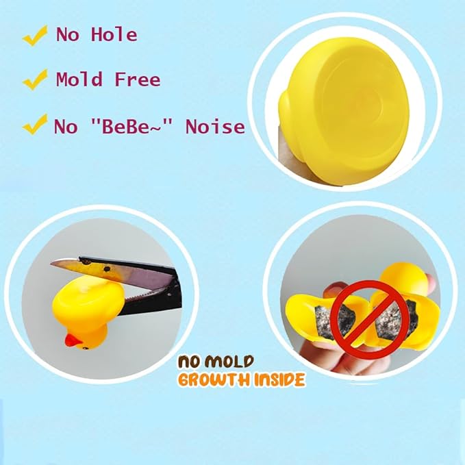 10Pcs No Hole Yellow Rubber Ducks Bath Duck Toys for Toddlers Boys Girls,Mold Free Yellow Ducky in Bulk Mini Ducks Baby Shower Duck Decorations Party Favors