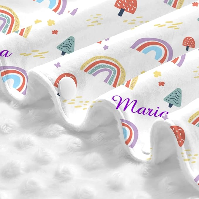 Personalized Colorful Rainbow Baby Infant Car Seats Canopy for Baby with Name, Custom Lightweight Covers for Baby Boys Girls, Minky Nursing Breastfeeding Stroller Cover Canopies for Newborn