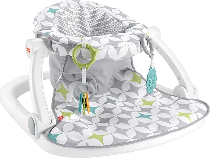 Fisher-Price Baby Portable Chair Sit-Me-Up Floor Seat with Developmental Toys & Machine Washable Seat pad & Newborn Toys Rattle 'n Rock Maracas, Set of 2 Soft Musical Instruments