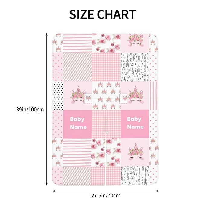 Personalized Floral Cute Unicorn Baby Car Seat Canopy for Baby with Name, Custom Light Weight Minky Covers for Baby Girl, Nursing Breastfeeding Stroller Cover Canopies for Newborn