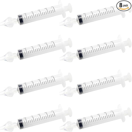 DOERDO Nasal Syringe Irrigator, 8PCS Infant Nasal Irrigator, Silicone Tip Professional Infant Nose Cleaner, Reusable