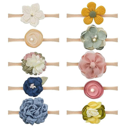 Baby Girl Headbands and Bows for Newborn Infant Toddler Nylon Hairbands Hair Accessories