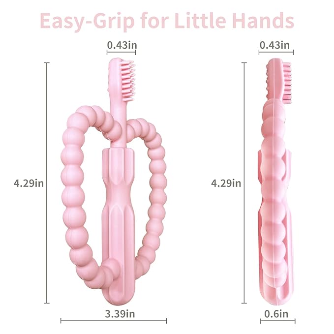 Baby Teething Toys for Babies 0-36 Months -Anti-Choking Design with Easy-Hold Handle,Silicone Infant Toothbrush for Gum Massage,Soothe Sore Gums for Infant Toddlers Silicone teether Tubes