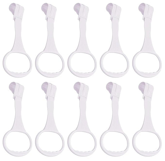 YYaaloa 10pcs White Baby Pull-Up Rings for Toddlers (3.5x7.5inch)