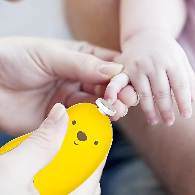 Baby Nail Clipper Electric Trimmer - with 6 Grinding Heads and LED Lights, Newborn Toddlers Children's Nail and Toe Safe Nail Clipper Manicure Set