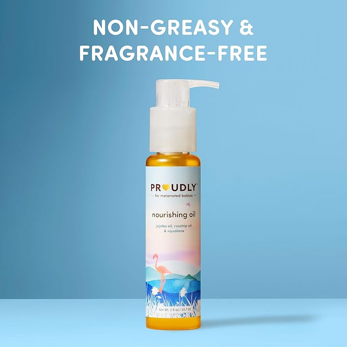 PROUDLY Nourishing Baby & Hair Oil by Gabrielle Union & Dwyane Wade, Baby Oil Gel for Dry, Sensitive Skin & Textured Hair, Black & Brown Babies, Vitamin E, 3oz