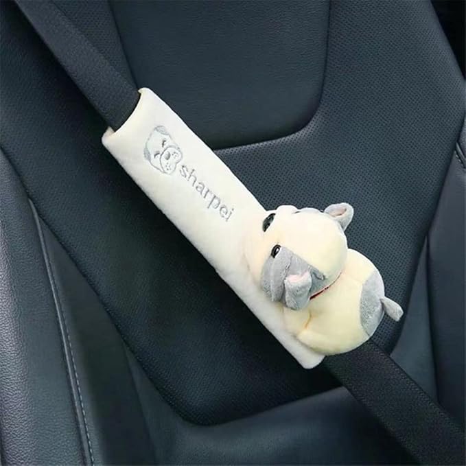 Cute Car Seat Belt Cover Dog Cat Child Car Stuffed Plush Animal Travel Pillow Kawaii Seat Belt Pillow for Kids Adults