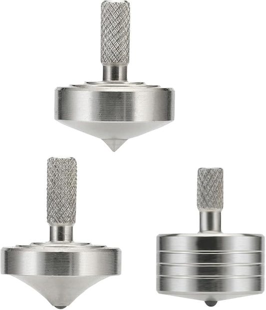 Stainless Steel Spinning Top, Precision Mini Desktop Gyroscope, Kill Time Reduce Stress ADHD Toys, Perfect Balance Gyro (3PCS Style 2+3+4)