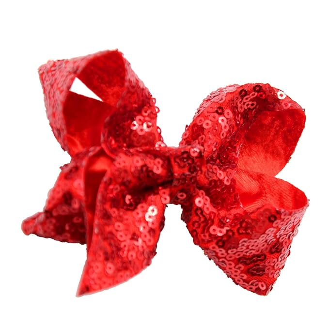 CÉLLOT Party Festival Baby Girls Sparkling Bows Clips 30PCS Glitter Sequins 4" Hair Bows Alligator Hair Clips for Girls Baby Children Toddlers