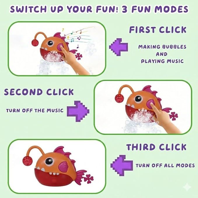 Baby Bath Toys for Toddlers, Light Up Fish Bubble Machine with 3 Dinosaur Water-Activated Toys, Shower Bathtub Toys for Kids Ages 3-8, Birthday Gift Easter for Boys Girls (Red)