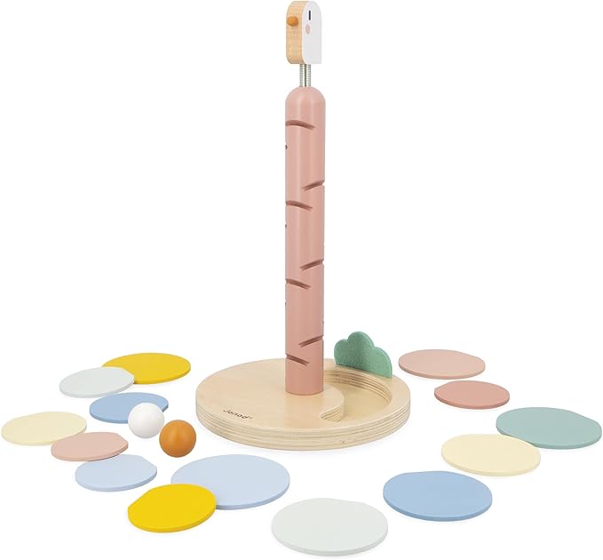 Janod - Wooden Descender Slide to Assemble - Child Playtime - Develops Fine Motor Skills - Educational and Decorative - Encourages Learning