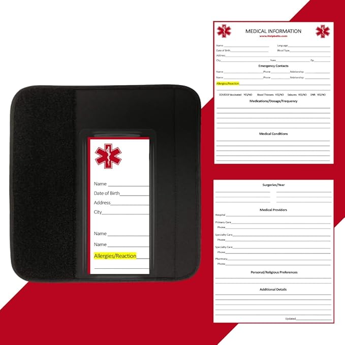 Type 1 Diabetes Awareness Medical Alert Seatbelt Cover for Children in Car Seats (6”) Featuring an Emergency Information Form and Pocket by Help Belts. (Blue/White)