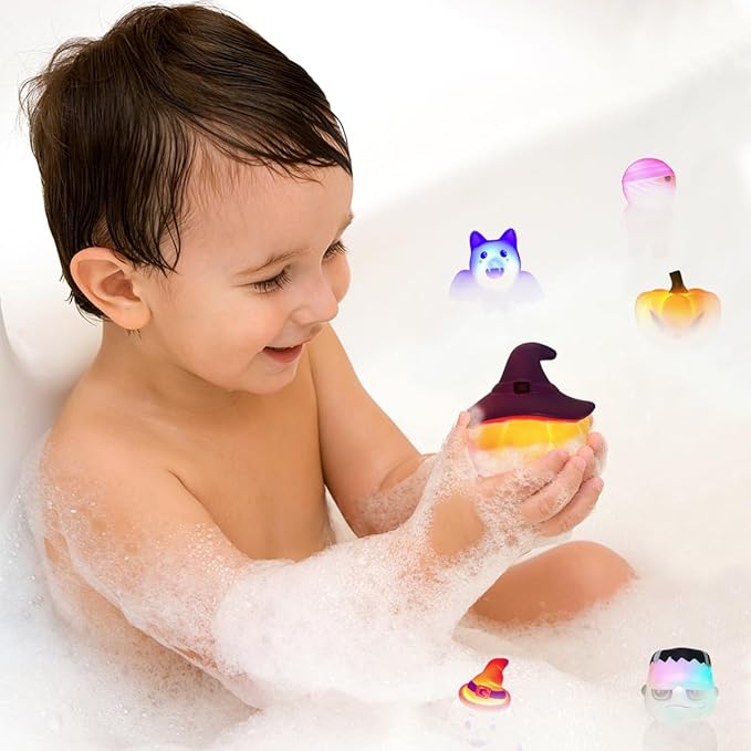 Jofan 6 Pack Halloween Light Up Bath Toys Halloween Toys for Kids Toddlers Boys Girls Halloween Party Favors Halloween Treat Bags Gifts