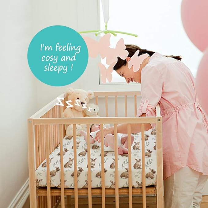 BROLEX Baby Fitted Crib Sheets: Kid Crib Sheets - Set of 2 for Toddler Standard Size Crib Mattress for Boys and Girls - Jersey Knit Crib Bed Sheets Bunny Nuts