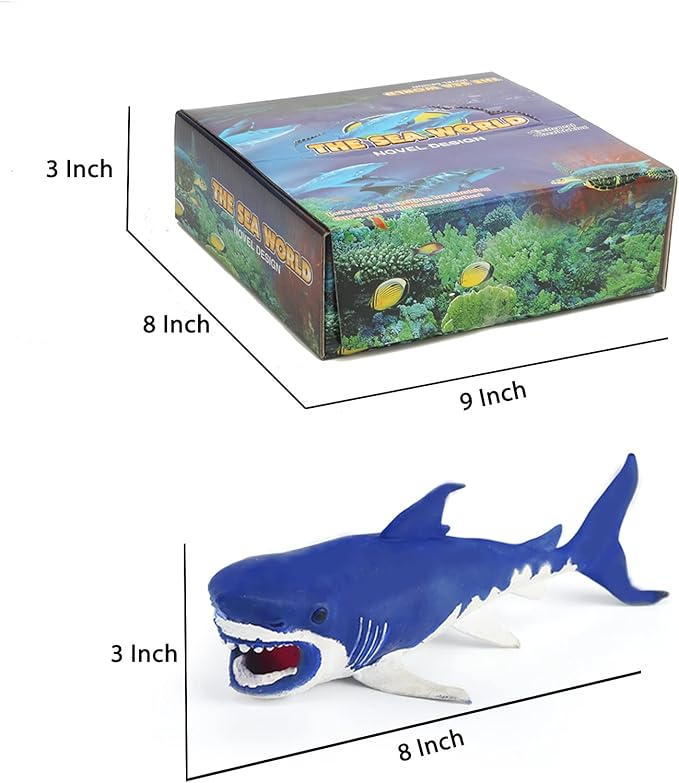 10 Pack Shark Toys,8" Soft and Stretchy Realistic Shark Toy Set,Floating Bathtub Toys and Birthday Party Favors for Boys Girls Kids