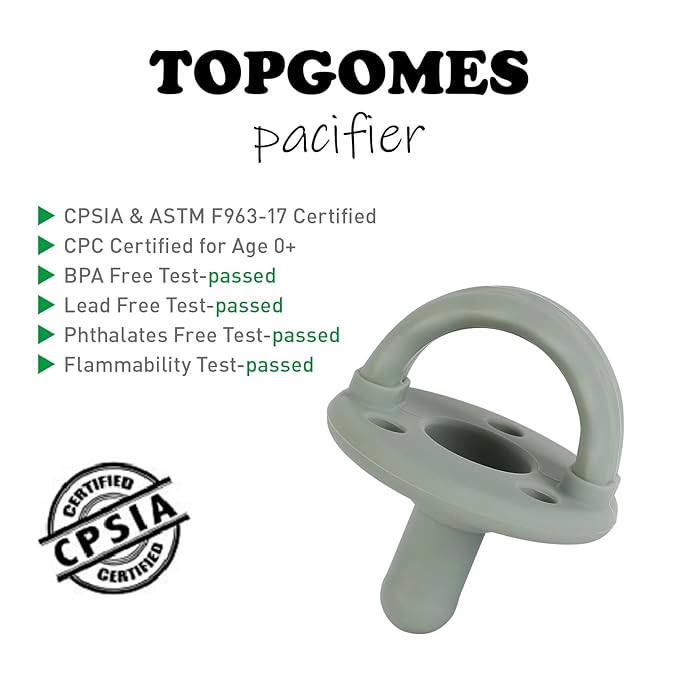 Soother Pacifier,Food Grade Silicone Pacifiers with Handle & 3 Holes for Added Safety, BPA Free, 4-Pack (Muted x2 / Apricot x2)