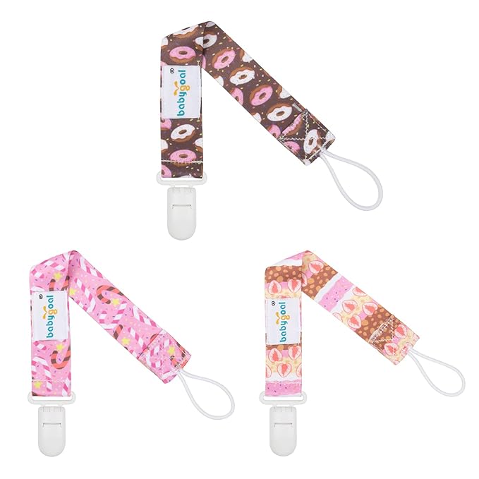 babygoal Pacifier Clips, 6 Pack Binky Paci Holder Leashes Fits for Most Baby Pacifiers and Binkies