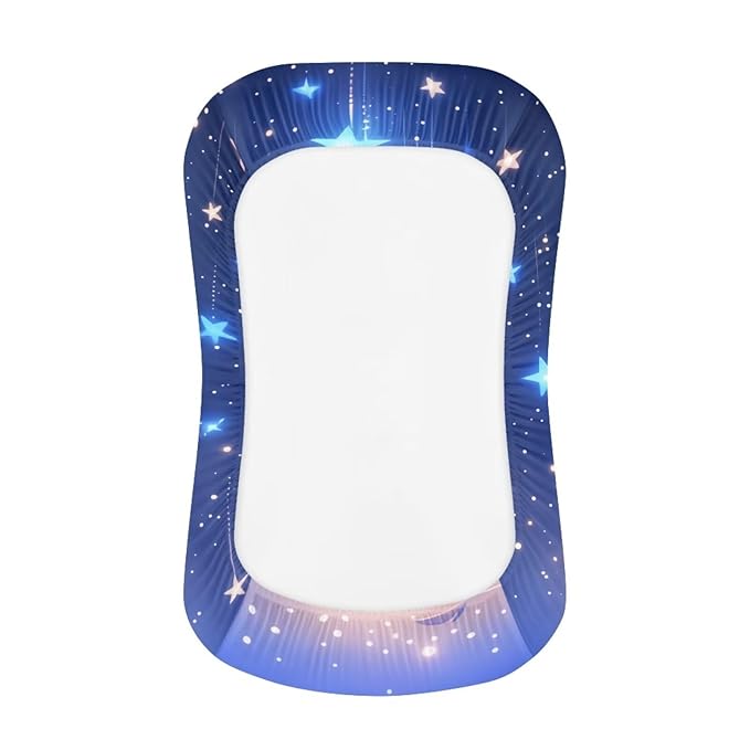Axolotl Baby Lounger Cover, Moon Stars Infant Newborn Lounger Covers 31.5'' x 21.3'' Soft Breathable Baby Nest Slipcover for Boys Girls