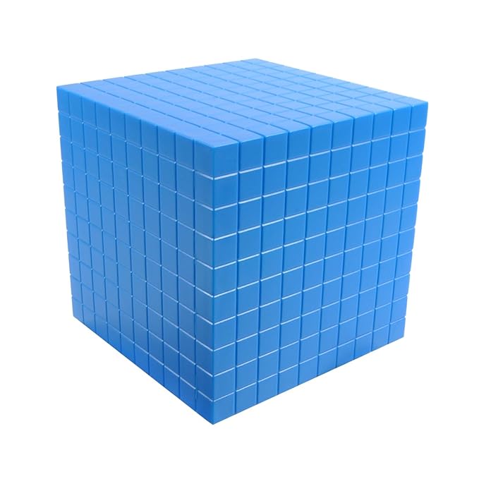 EAI Education Base Ten Thousand Cube: Blue Plastic