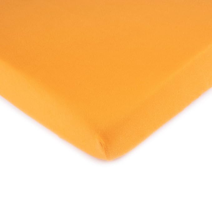 SheetWorld Baby Fitted Pack N Play Sheet Fits Graco 27 x 39 inches, 100% Cotton Jersey Hypoallergenic Sheet, Unisex Boy Girl, Solid Orange, Made in USA