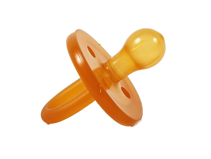 Sweetie Rubber Pacifier Natural Rubber Pacifier Rounded 2 Count (0-6 Month/Small)