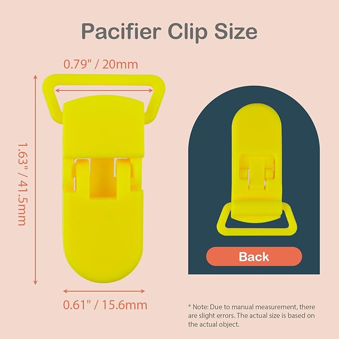50-Pack Pacifier Clip Replacement Ends - BPA-Free Plastic Fasteners for DIY Baby Crafts, Sewing Bibs & Blankets Straps (10 Color)