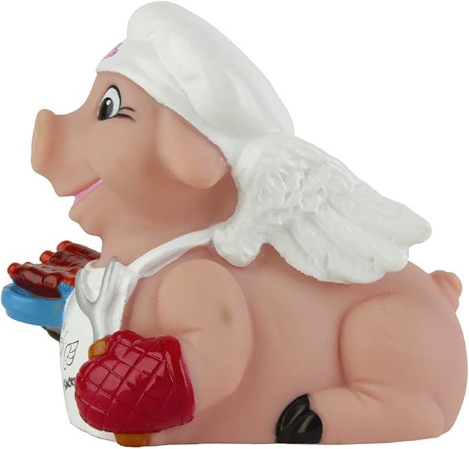 CelebriDucks Holy Smoker BBQ Pig Floating Rubber Ducks - Collectible Bath Toys Gift for Kids & Adults of All Ages - Fun, Safe, Sealed Baby Toddler Water Table, Pool, & Bathtub Toys - Made in USA