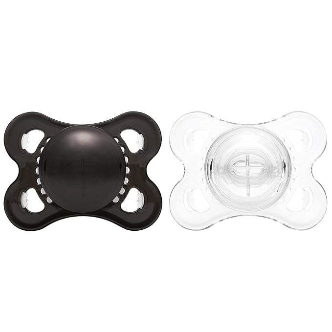 LittleForBig Bigshield Generation-3 Big Sized Pacifier Candy Gloss 2 Paci Pack - Black and Crystal
