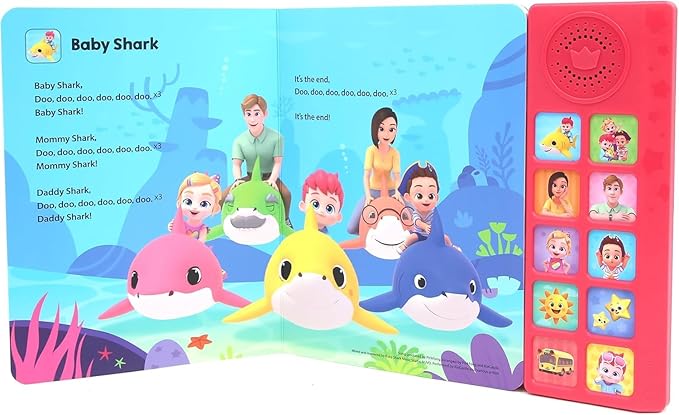 Bebefinn Sing-Alongs Nursery Rhymes Musical Sound Book for Toddlers 1–3 | 10 Buttons, 10 Songs Interactive Learning Toy by Pinkfong