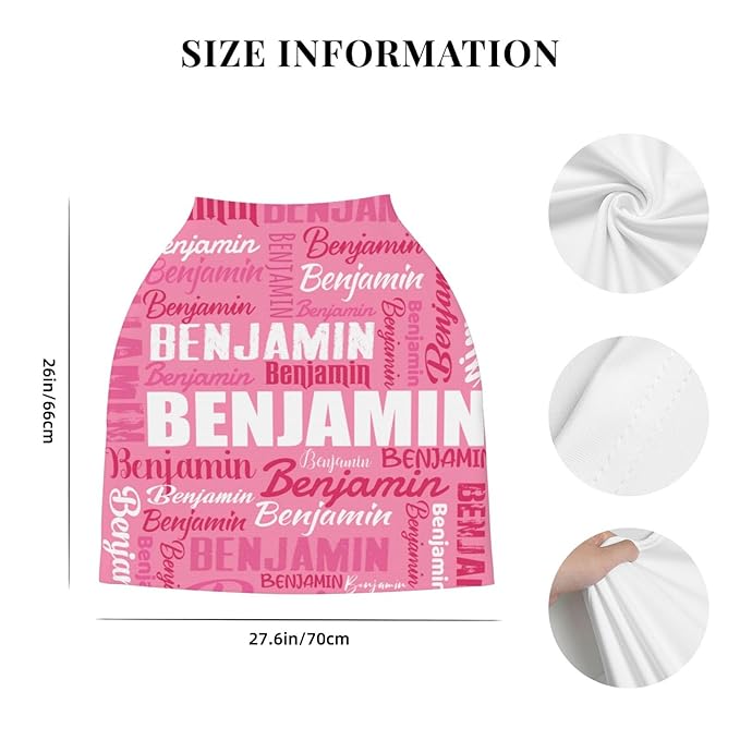 Personalized Baby Car Seat Cover for Boys Girls, Custom Monogram Nursing Covers for Breastfeeding with Name, Infant Stroller Cover, Optional Baby Bib, Baby Swaddle Set for Newborn Infant