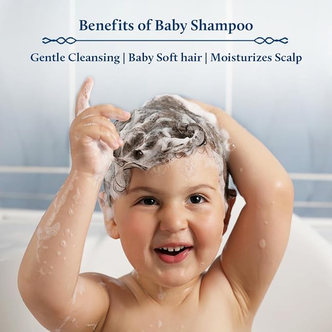 Blue Nectar Baby Shampoo for Kids with Natural Ghee | No Tear Formula (6.76Fl Oz) with Baby Hair Oil with Organic Ghee, Almond Oil, Coconut Oil (3.38Fl Oz)