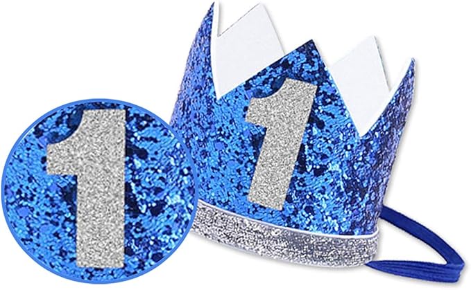 Boy Girl Birthday Crown, Prince Princess Birthday Hat Headband Tiara Crown Cake Photo Prop Party Decorations