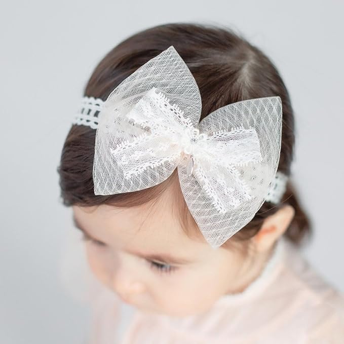 Bethynas Baby Girls Cute Bow-knot Headband Soft Lace Floral Hairbands Newborn Infant Toddlers Kids Hair Accessories (Style 5)
