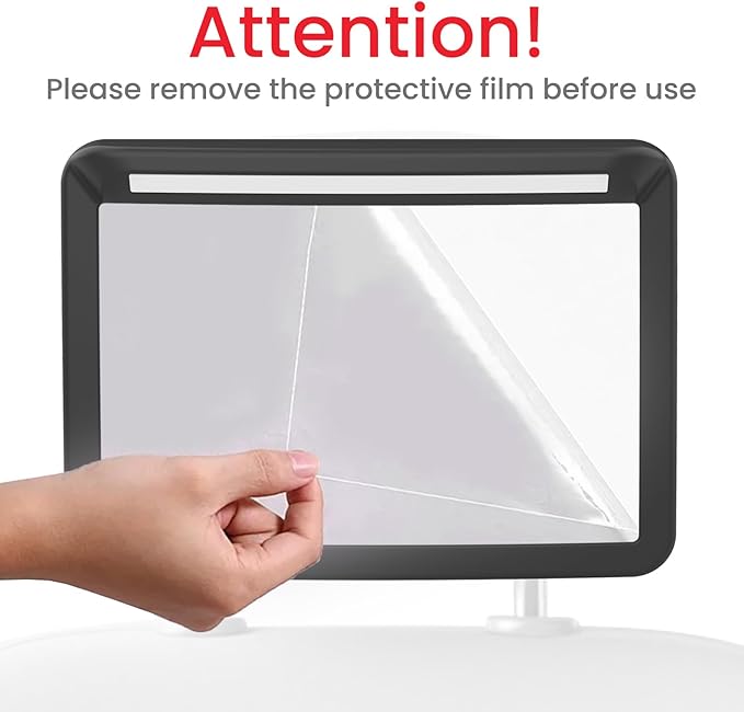 Baby Car Mirror with Light & Remote Control - Night Vision Rear Facing Car Seat Mirror, Clear Vision, 360° Rotation Rear Facing Car Seat Mirror, Shock and Shatter Resistant