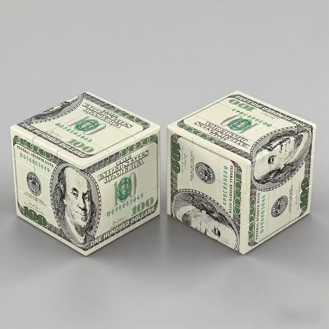 Dollar Cube 3x3 Magic Cube US Dollar Bill Speed Cube Puzzle Toy (1 Dollar)