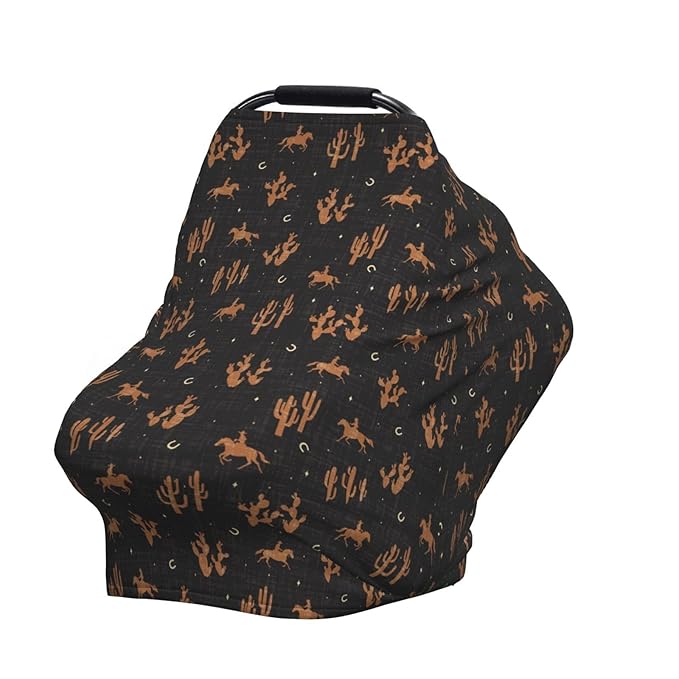 Western Car Seat Canopy, Baby Breastfeeding Cover, Multi Use Baby Stroller and Carseat Cover, Boys and Girls Shower Gifts