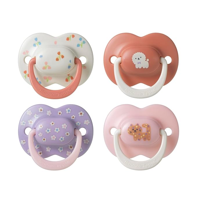Tommee Tippee Ultimate Fit Pacifiers, 6-18 Months, Extra Air Holes, Symmetrical Nipple and Shield, 100% BPA Free Silicone, Dishwasher and Sterilizer Safe, Pink and Orange, Pack of 4