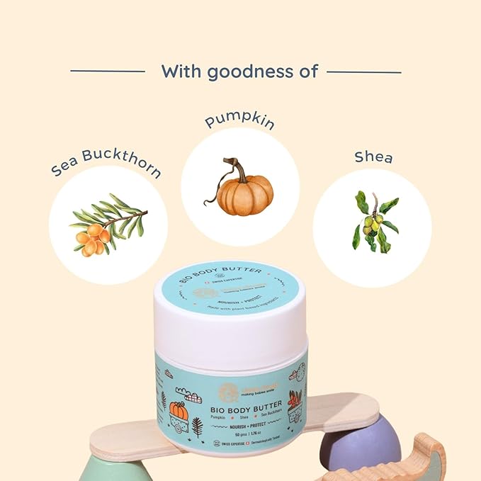 Little Rituals Baby BIO Body Butter - Nourish+ Protect Formulated with Best Plant Botanical -Pumpkin & SHEA Butter, SEABUCKTHORN Oil. Natural, Organic, Dermat Tested, Swiss Technology (100 gm)