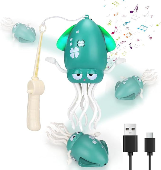 BUSOHA Dancing Octopus Toy – Electric Crawling Octopus Music Toys with Light Up and Smart Sensor,Gift for New Mom,Friend,Family,Green