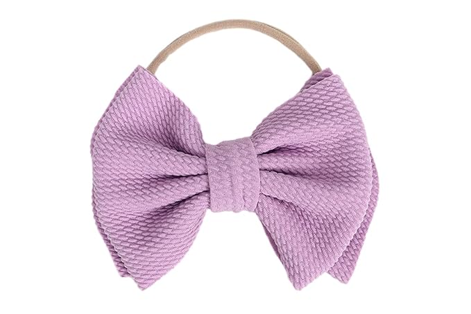 Baby Girl's 5 Inches Soft Double Bow-knot Nylon Headband Toddler Headdress for Photography Party Festivals (Lavender)