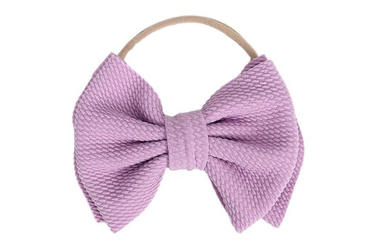 Baby Girl's 5 Inches Soft Double Bow-knot Nylon Headband Toddler Headdress for Photography Party Festivals (Lavender)