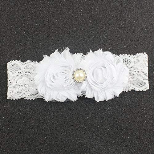 Miugle Baby Christening Headbands Baby Girl Baptism Headbands with Bows, White, 0-3years